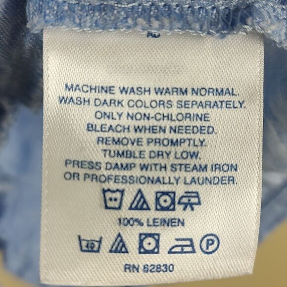 Lands' End Sleeveless Linen Waist Tie Dress Size L - Picture 9 of 11